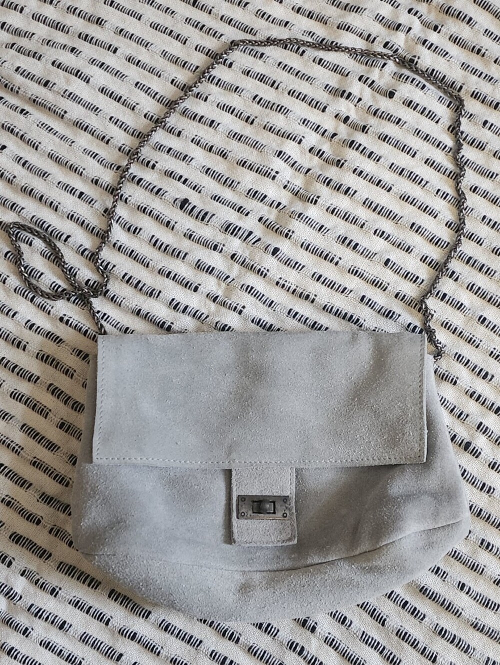 Free People Gray Suede Slouchy Shoulder Bag
